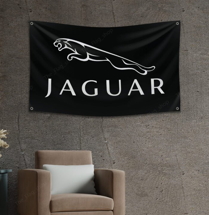 Jaguar 3x5ft Flag Banner Racing Car Show Garage Workshop ManCave Wall Decor Sign