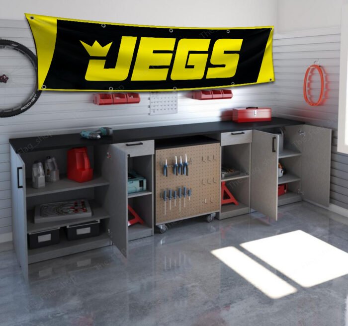 Jegs Racing Flag Banner 2x8ft JEG'S Racing Drag Car Man Cave Flag Wall Decor Sign