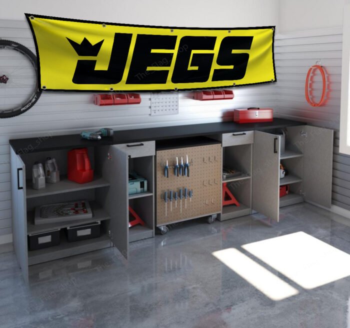 Jegs Racing Flag Banner 2x8ft JEG'S Racing Drag Car Man Cave Flag Wall Decor Sign