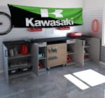 Kawasaki Racing Banner 2x8ft Motorcycle Flag Show Man Cave Garage Wall Decor Bike Large Sign Outdoor Indoor Display