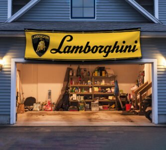 Lamborghini Banner 2x8 FT Racing Lambo Flag Car Show Garage Man Cave Wall Decor Sign