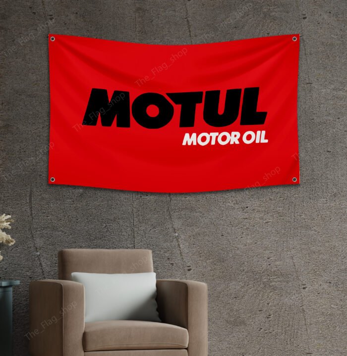 Motul Flag Banner 3x5ft - Motor Oil Racing Car Oil Shop Man Cave Wall Decor Sign