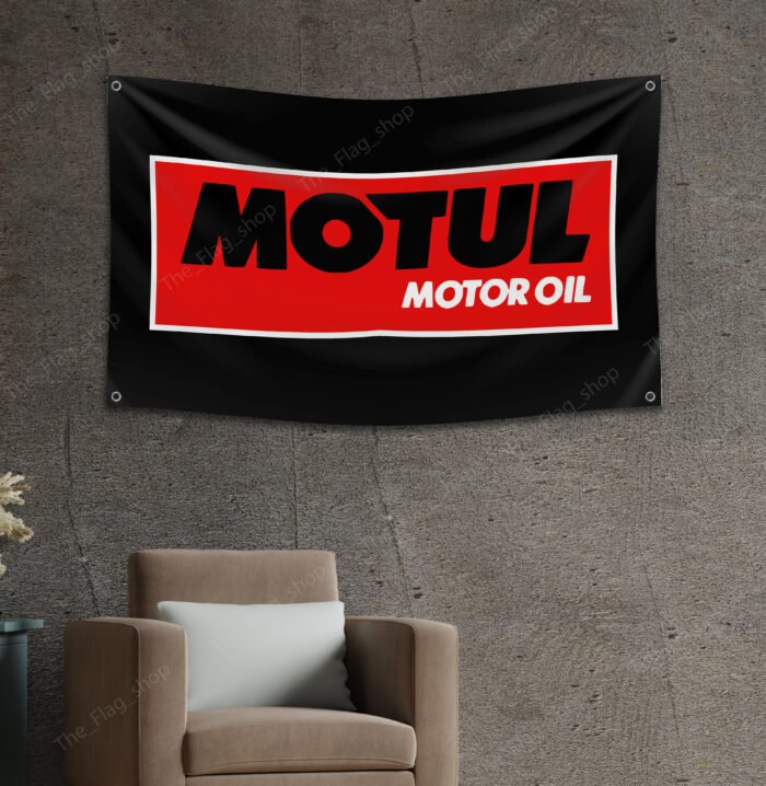 Motul Flag Banner 3x5ft - Motor Oil Racing Car Oil Shop Man Cave Wall Decor Sign