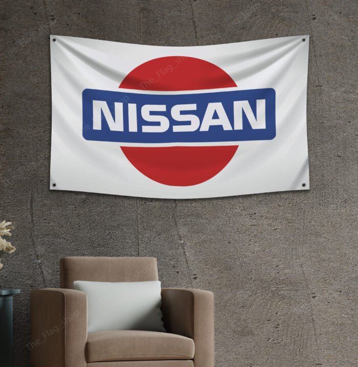 Nissan Car Logo Banner 3x5 FT – NISMO Racing Car Show Wall Flag for Man Cave & Garage Decor