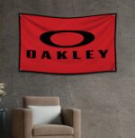 Oakley Flag 3x5 ft Sunglasses Red Banner Advertising Promotional Workshop Oakley Sunglasses, Apparel & Accessories Beyond the Beach Man Cave Wall Decor Garage Shop Display