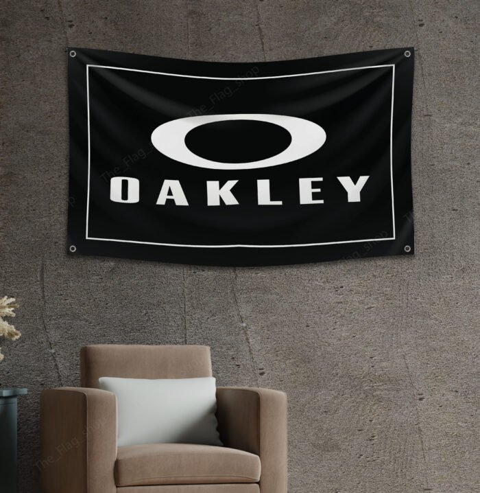 Oakley Flag Banner 3x5 ft – Sunglasses Advertising Promotional Workshop & Man Cave Wall Decor