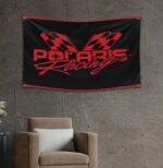 Polaris Racing Flag 3x5 FT – RZR Off-Road, Dirt Track, Car Show, Garage & Man Cave Banner Wall Decor Sign