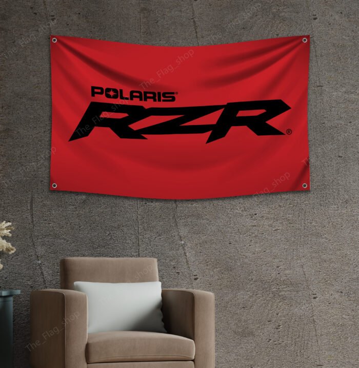 Polaris RZR Flag 3x5 FT – Racing Off-Road Car Show, Dirt Track, Garage, Man Cave Banner Wall Decor Sign