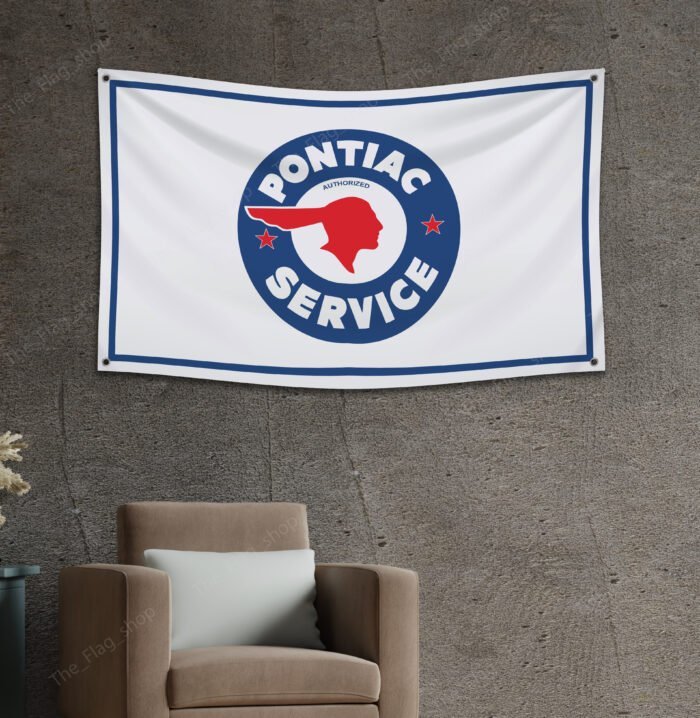 Pontiac Services Banner 3x5ft – Racing Car Flag, Trans Am Flag, Man Cave Wall Decor