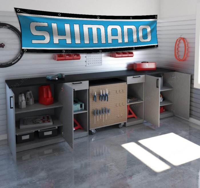 Shimano Banner 2x8ft – Fishing Flag, Cycling Equipment, Man Cave Wall Decor Sign