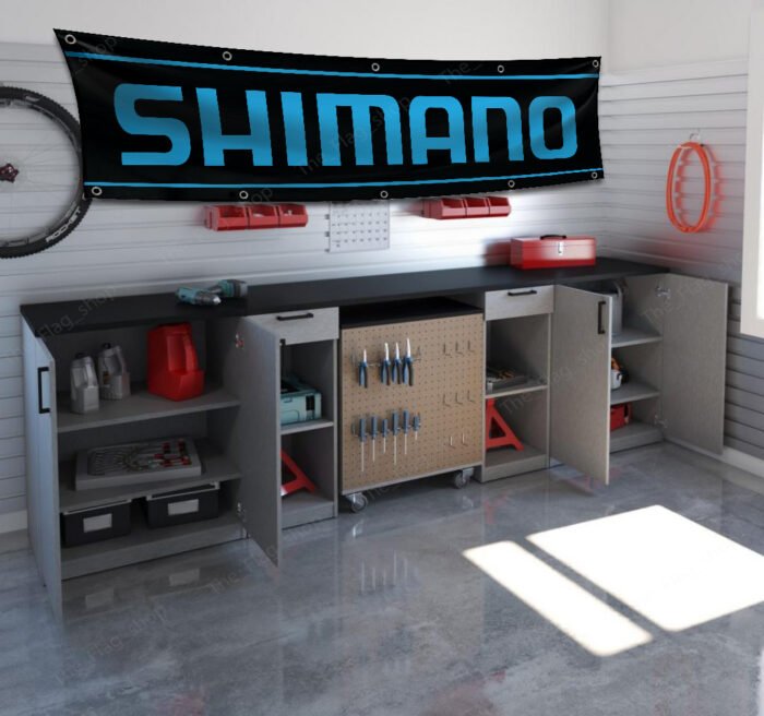 Shimano Banner 2x8ft – Fishing Flag, Cycling Equipment, Man Cave Wall Decor Sign