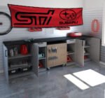 Subaru STI Banner 2x8 ft – Car Show, Street Racing Red Flag, Man Cave Wall Decor Sign