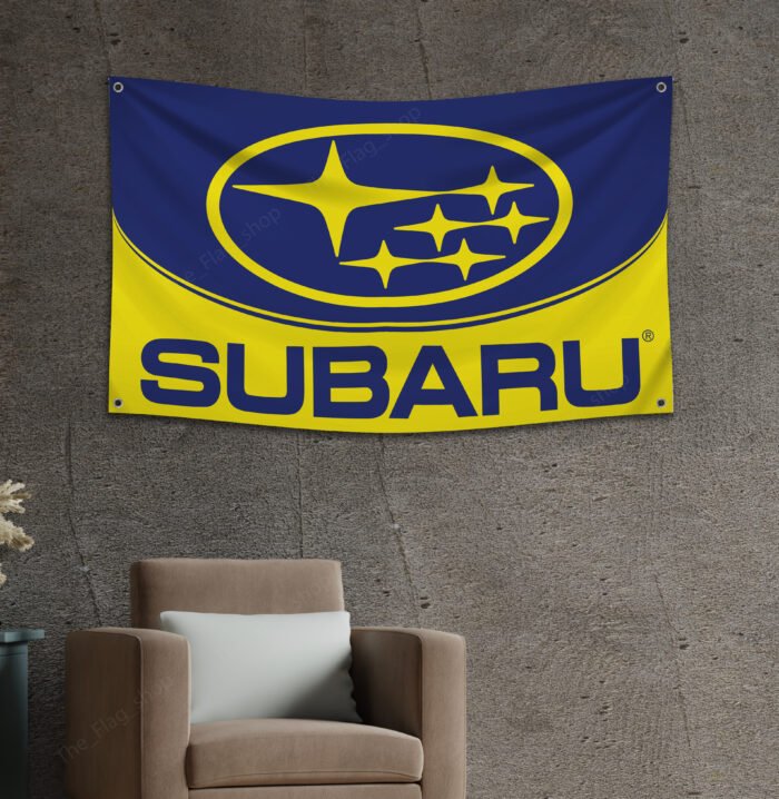 Subaru Flag 3x5ft – Car Show Banner, Street Racing, Man Cave Garage Wall Decor Sign