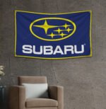 Subaru Flag 3x5ft – Car Show Banner, Street Racing, Man Cave Garage Wall Decor Sign