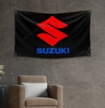 Suzuki Flag 3x5FT – Motocross Bike, Car Show Banner, Garage, Man Cave Wall Decor Sign