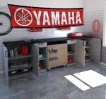 Yamaha Banner 2x8ft – Motorcycle Show Red Flag, Man Cave, Garage Wall Decor Large Sign