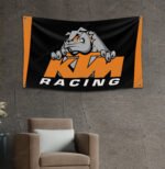 KTM Racing Flag 3x5FT Motorcycle Banner Car Show Garage Man Cave Wall Sign Decor