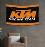 KTM Racing Flag 3x5FT Motorcycle Banner Car Show Garage Man Cave Wall Sign Decor