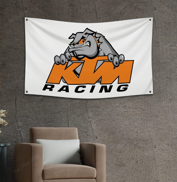 KTM Racing Flag 3x5FT Motorcycle Banner Car Show Garage Man Cave Wall Sign Decor