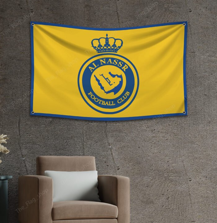 AL Nassr FC Saudi 3x5 ft Fan Flag - Cristiano Ronaldo Football Club Banner Soccer Room Wall Decor