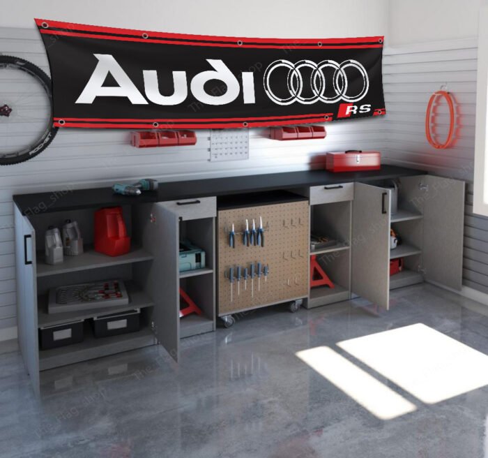 "Celebrate your passion for Audi and motorsport with this eye-catching 2x8 ft Audi Sport banner. Designed for car racing enthusiasts, this flag features bold graphics that make it the perfect addition to any garage, man cave, or automotive showroom. Whether you're decorating for a car show, upgrading your wall décor, or creating a standout display, this durable banner is built to impress. Its high-quality construction ensures it’s suitable for both indoor and outdoor use, making it a versatile choice for Audi fans who want to showcase their love for precision engineering and racing performance."