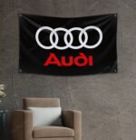 "Enhance your space with this 3x5 ft Audi Racing flag, designed for car racing enthusiasts and fans. Ideal for garages, man caves, or as a wall sign, this durable banner features bold Audi Racing graphics. Perfect for both indoor and outdoor use, it’s a must-have décor item to showcase your passion for motorsport and Audi’s performance legacy."