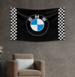 "Deck out your space with this 3x5 ft BMW Checkered flag. Ideal for car racing shows, garages, workshops, and wall décor, this durable banner features bold checkered graphics. Perfect for showcasing your love for motorsport and BMW’s racing heritage, this flag is great for both indoor and outdoor use."