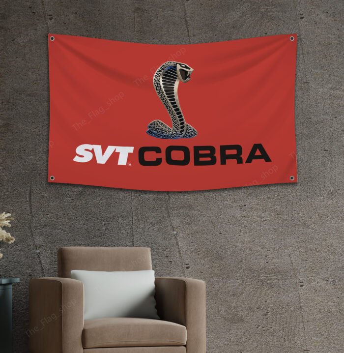 Ford SVT Cobra Flag 3x5 ft Shelby Racing Banner Car Truck Garage Man Cave Wall Banner