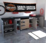 Harley Davidson Motorcycle 2x8 ft Garden Flag Mount Man Cave Banner Garage Sign