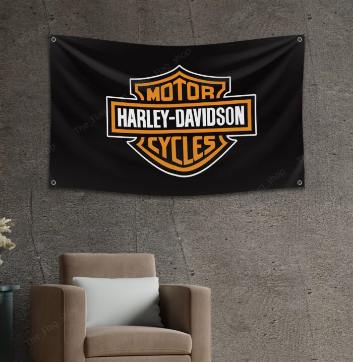 Harley Davidson Flag 3x5 FT Banner Man Cave Garage Workshop Wall Decor Sign 2023