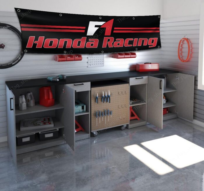 Honda F1 Racing Banner 2x8 ft HRC Car Flag Show Garage Man Cave Wall Decor Sign