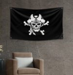 Jolly Roger 3x5ft Flag – Skull & Crossbones Pirate Ship Banner for Garden, Boat, Man Cave Decor