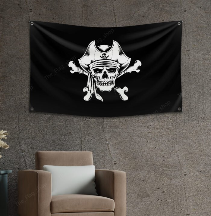 Jolly Roger 3x5ft Flag – Skull & Crossbones Pirate Ship Banner for Garden, Boat, Man Cave Decor