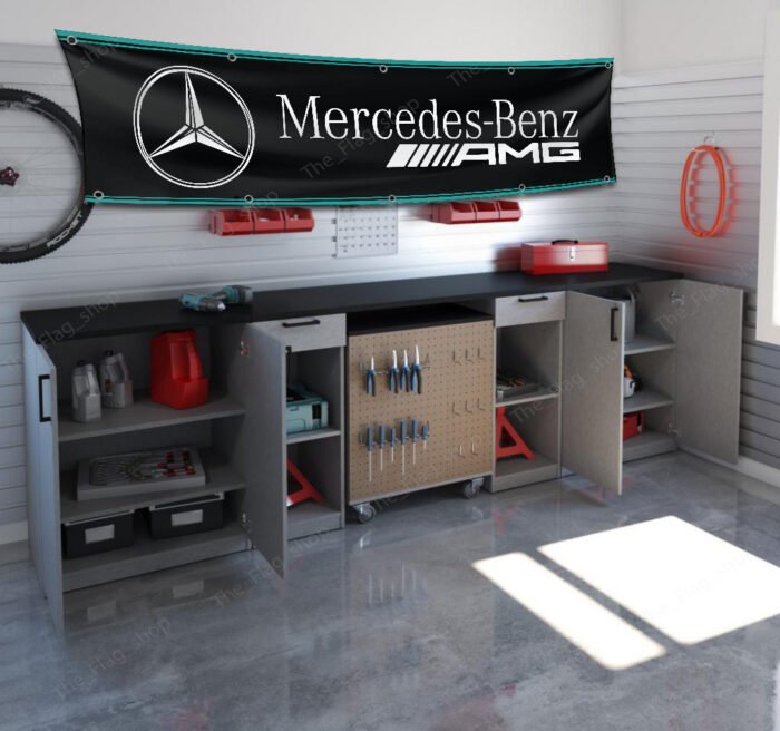 Mercedes Benz AMG Banner 2x8 ft Racing Flag Garden Man cave garage workshop Wall Decor Display sign