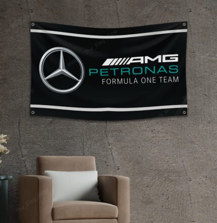 Mercedes Benz AMG Flag 3x5 Ft Petronas Formula One Team Man Cave Wall Banner