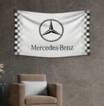 Mercedes Benz AMG 3x5ft Sport Flag Racing Checkered Banner Car Show Garage Man Cave Wall Decor