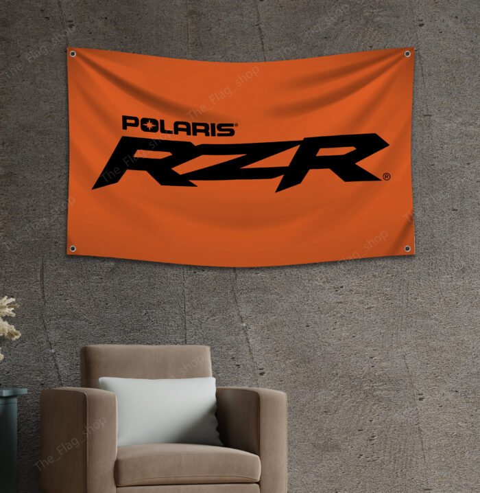 Polaris RZR Flag 3x5 FT – Racing Off-Road Car Show, Dirt Track, Garage, Man Cave Banner Wall Decor Sign