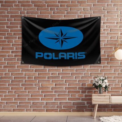 Polaris Flag 3x5FT – Off-Road Vehicle Racing Car Banner, Man Cave Wall Decor Sign