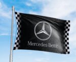 Mercedes Benz AMG 3x5ft Sport Black Flag Racing Checkered Banner Car Show Garage Man Cave Wall Decor