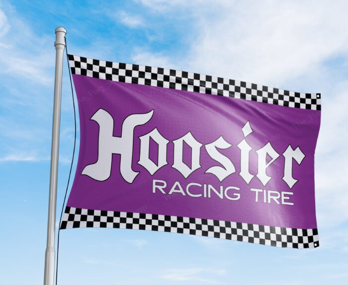 Hoosier Flag 3x5ft Car Show Racing Tire Banner Garage Man Cave Wall Decor Sign