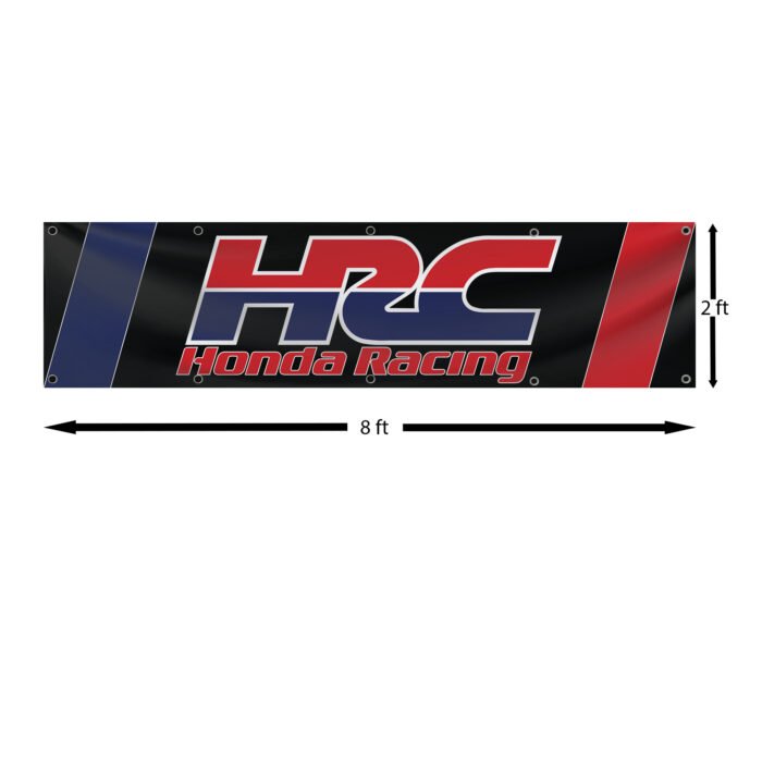 Honda HRC 2x8 ft Banner Car Racing Flag Show Garage Man Cave Wall Decor Sign