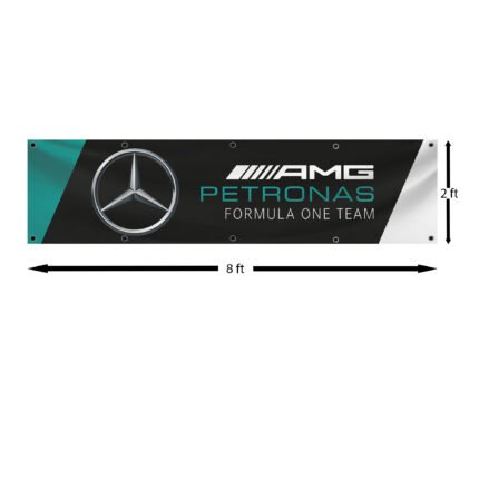 Mercedes Benz AMG Banner 2x8 ft Petronas Formula One TeamFlag Garden Man cave garage workshop Wall Decor Display sign