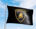 Lamborghini Flag 3x5 ft Black Racing Lambo Banner Car Show Garage Man Cave Wall Decor