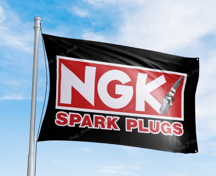 NGK Spark Plugs Flag 3x5ft - Garage Racing Banner Shop Car Show Man Cave Wall Decor Sign