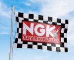 NGK Spark Plugs Flag 3x5ft Garage Racing Checkered Banner Shop Car Show Man Cave Wall Decor Sign