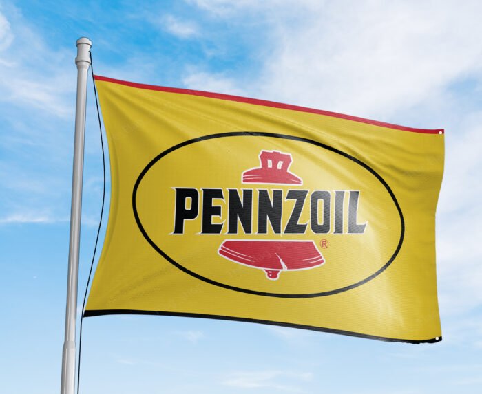 Pennzoil Flag 3x5 Ft – Car Motor Oil Racing Man Cave Garage Large Display Wall Decor Sign