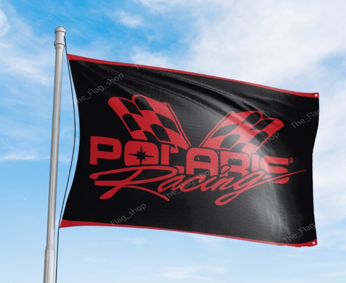 Polaris Racing Flag 3x5 FT – RZR Off-Road, Dirt Track, Car Show, Garage & Man Cave Banner Wall Decor Sign