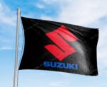 Suzuki Flag 3x5FT – Motocross Bike, Car Show Banner, Garage, Man Cave Wall Decor Sign