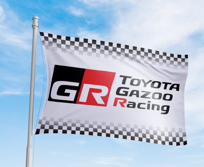 Toyota GR Gazoo Racing Flag 3x5ft – Checkered Banner, Car Show, Garage, Man Cave Wall Decor Sign