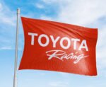 Toyota Racing Flag 3x5ft – Car Show Red Banner, Garage, Man Cave Wall Decor Sign